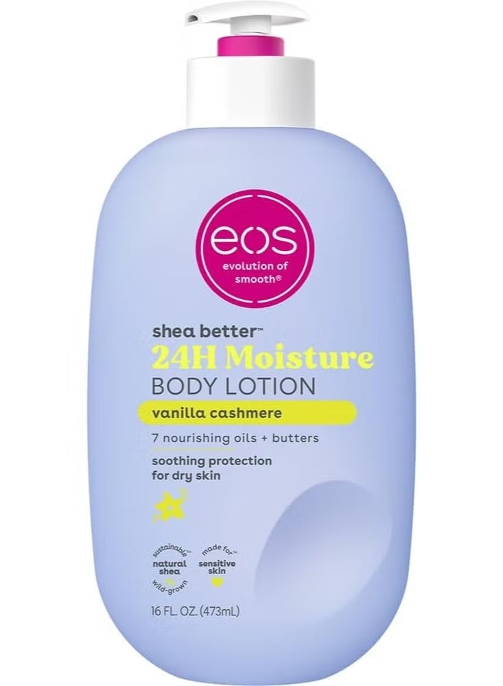 EOS Shea Better Body Lotion - Vanilla Cashmere, 24-Hour Moisture Skin Care, Lightweight & Non-Greasy, Made with Natural Shea, Vegan - Image 1